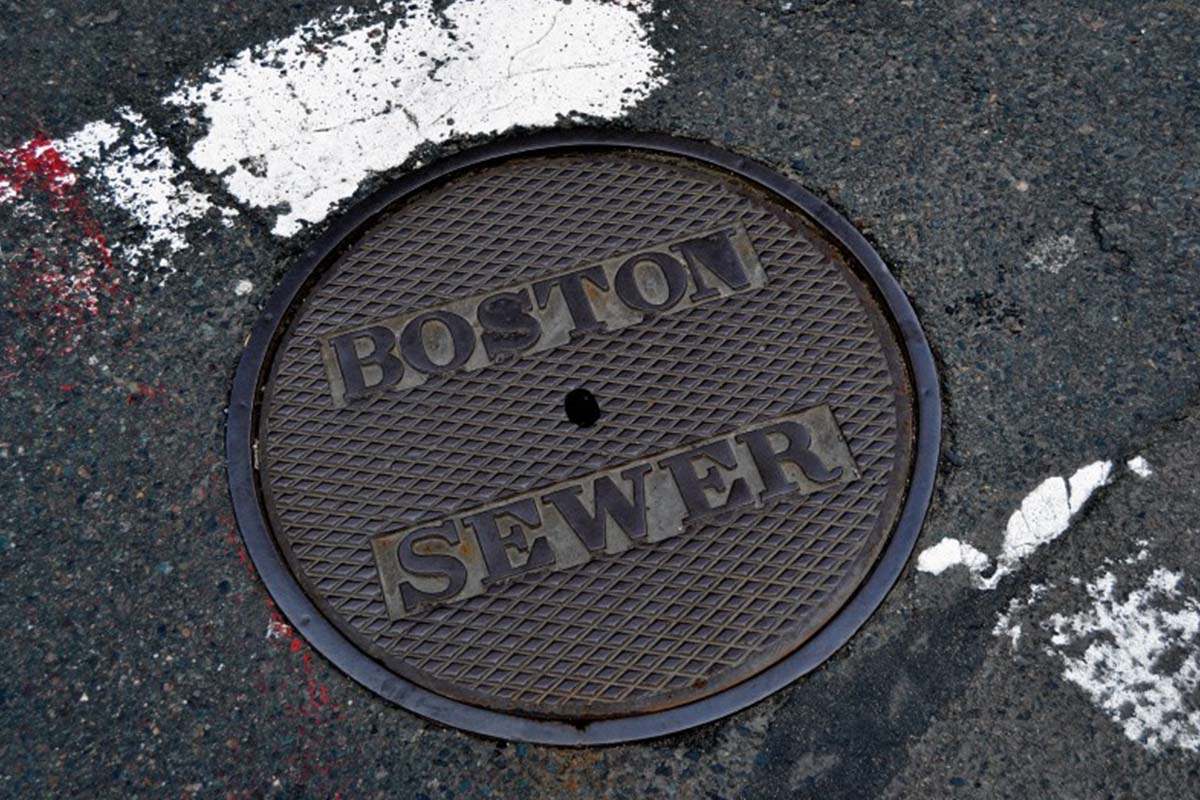 A Boston Sewer manhole cover