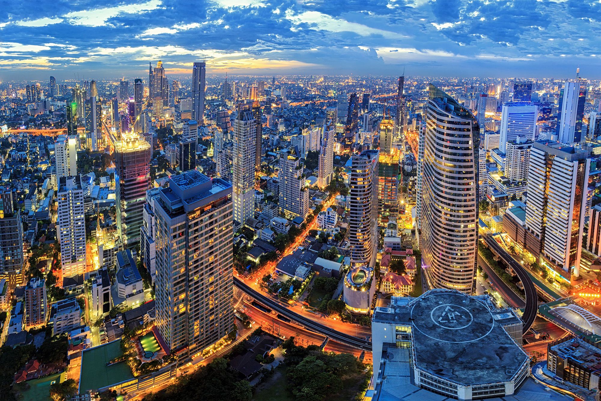 Skyline of Bangkok from above