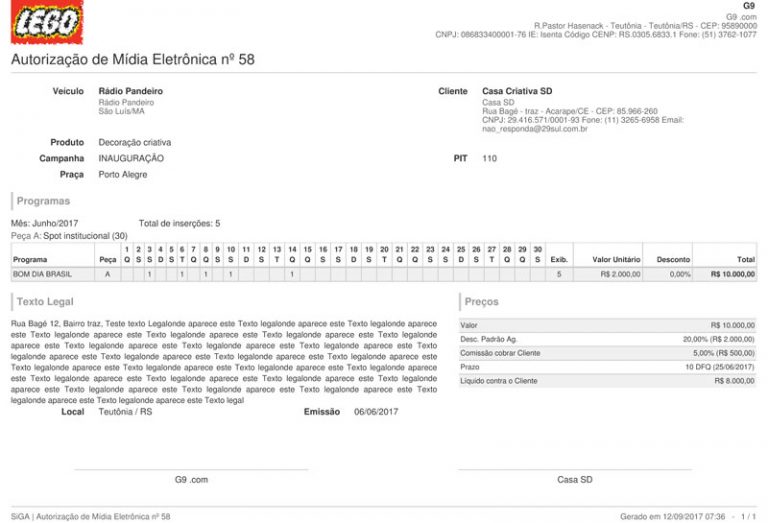 Autorização de mídia eletrônica em PDF