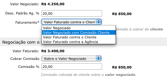 Nova descrição do faturamento nas mídias