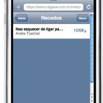 Recados na versão mobile