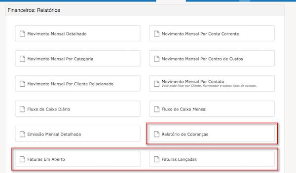 Relatórios financeiros