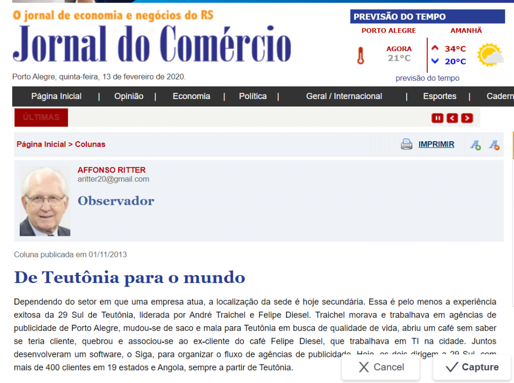 Reportagem do jornal do comércio