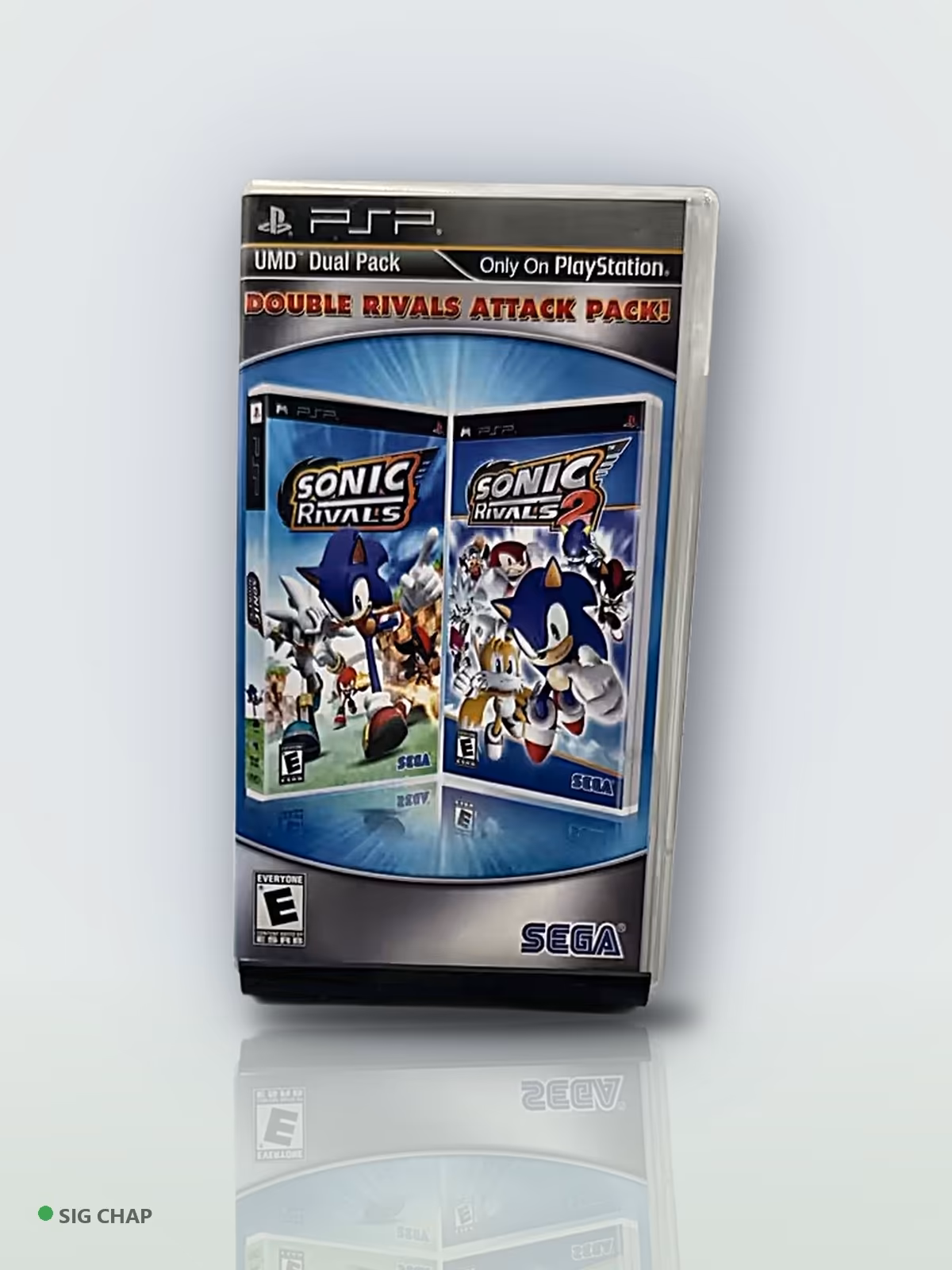Sonic Rivals / Sonic Rivals 2 (Double Rivals Attack Pack) - Seminovo Completo, PSP, foto real da unidade