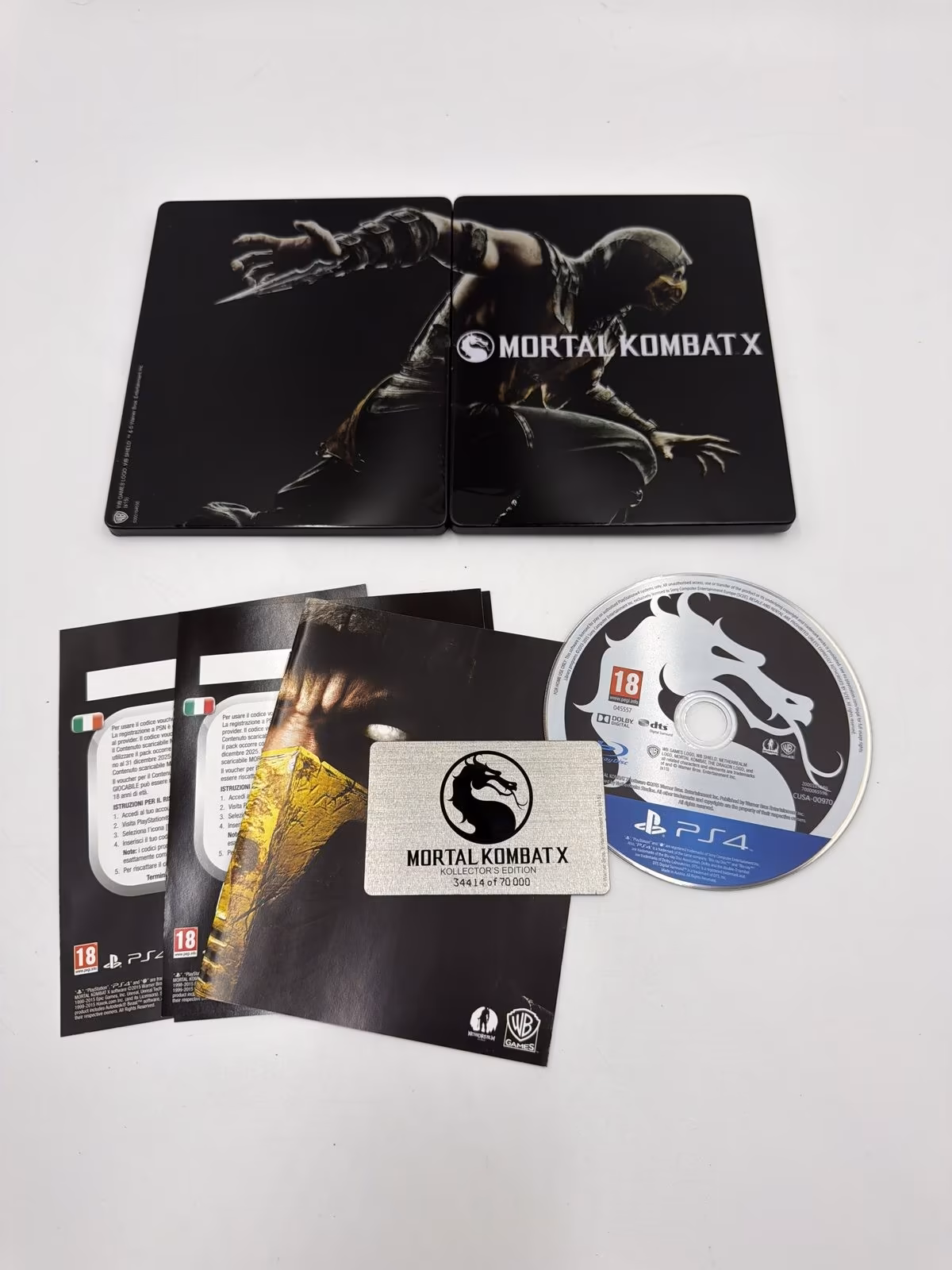 Mortal Kombat X Kollector's Edition Steelbook Numerado - PS4 - Mídia Física - Seminovo
