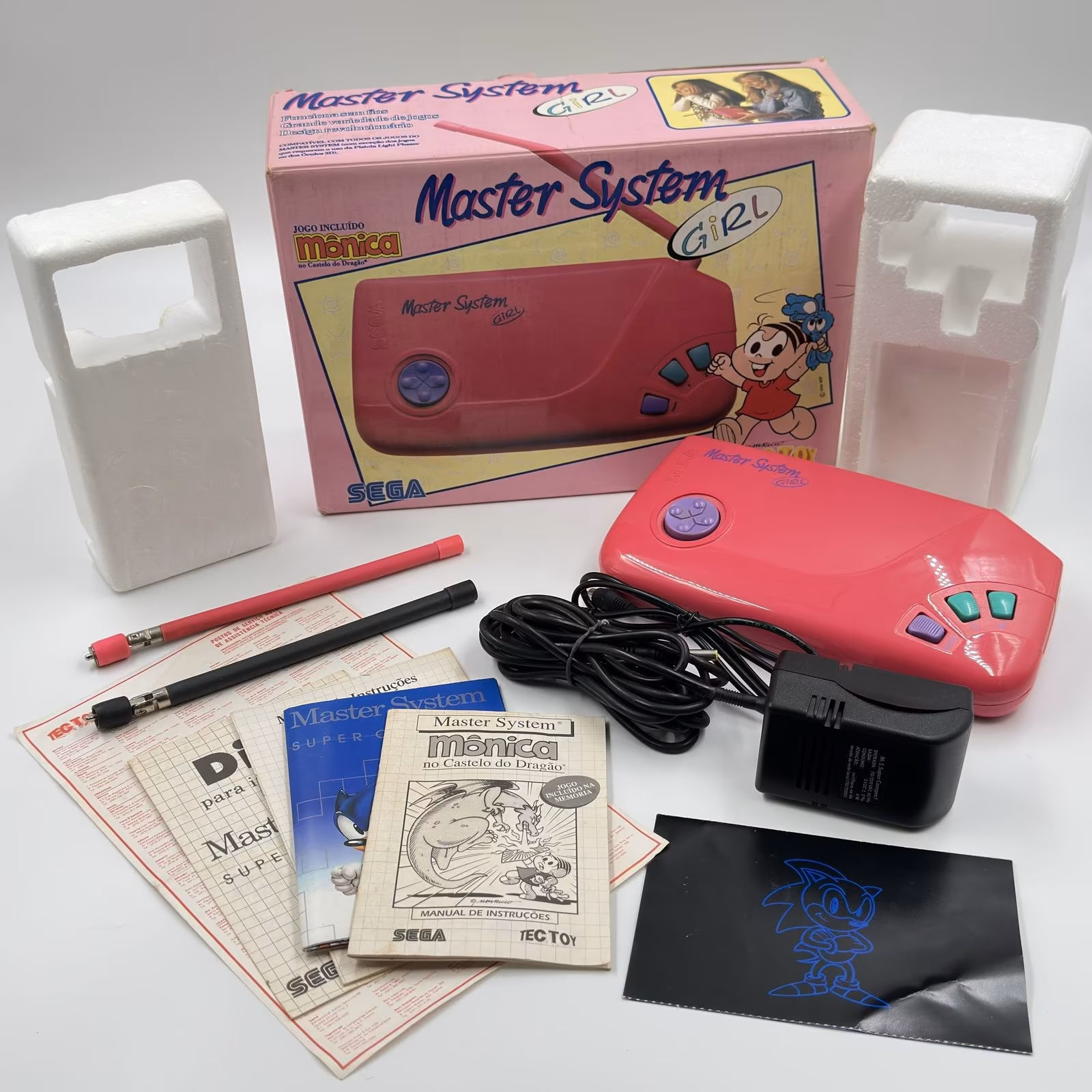 Console Master System Girl (Tec Toy) - Completo na Caixa - Seminovo