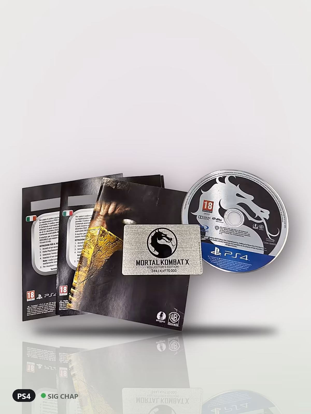 Mortal Kombat X Kollector's Edition Steelbook Numerado, Jogos de PS4 · Steelbook · Edições de Colecionador, foto real da unidade