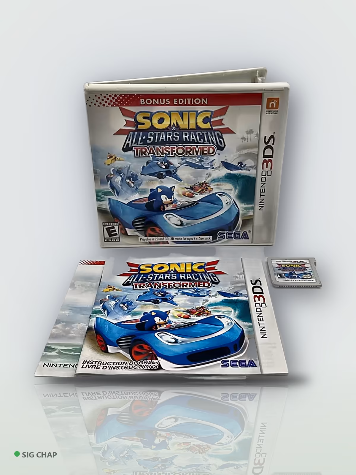 Sonic & All-Stars Racing Transformed - Seminovo Completo, Nintendo 3DS, foto real da unidade