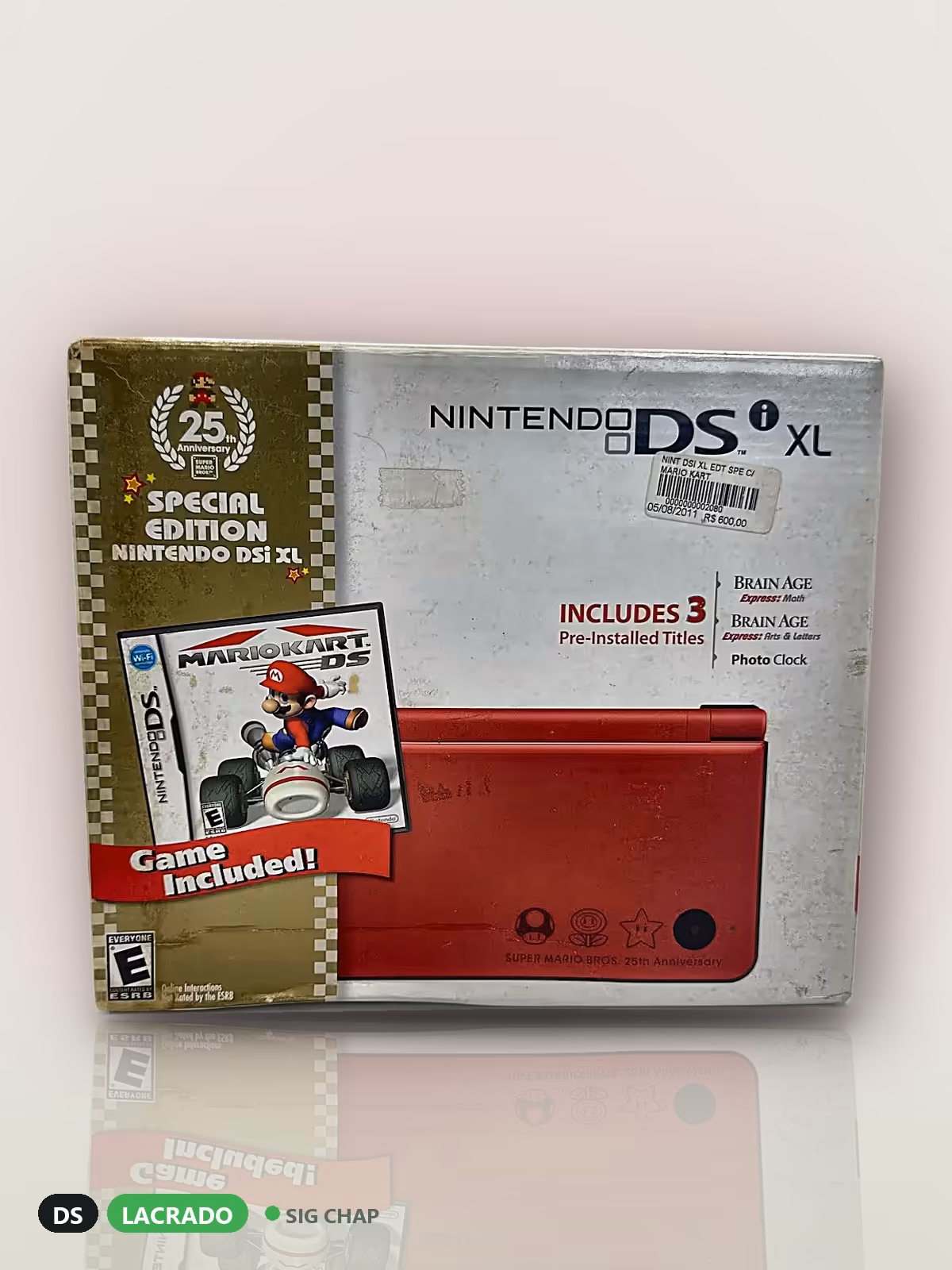 Nintendo DSi XL Mario Kart 25th Anniversary Special Edition, DS, foto real da unidade