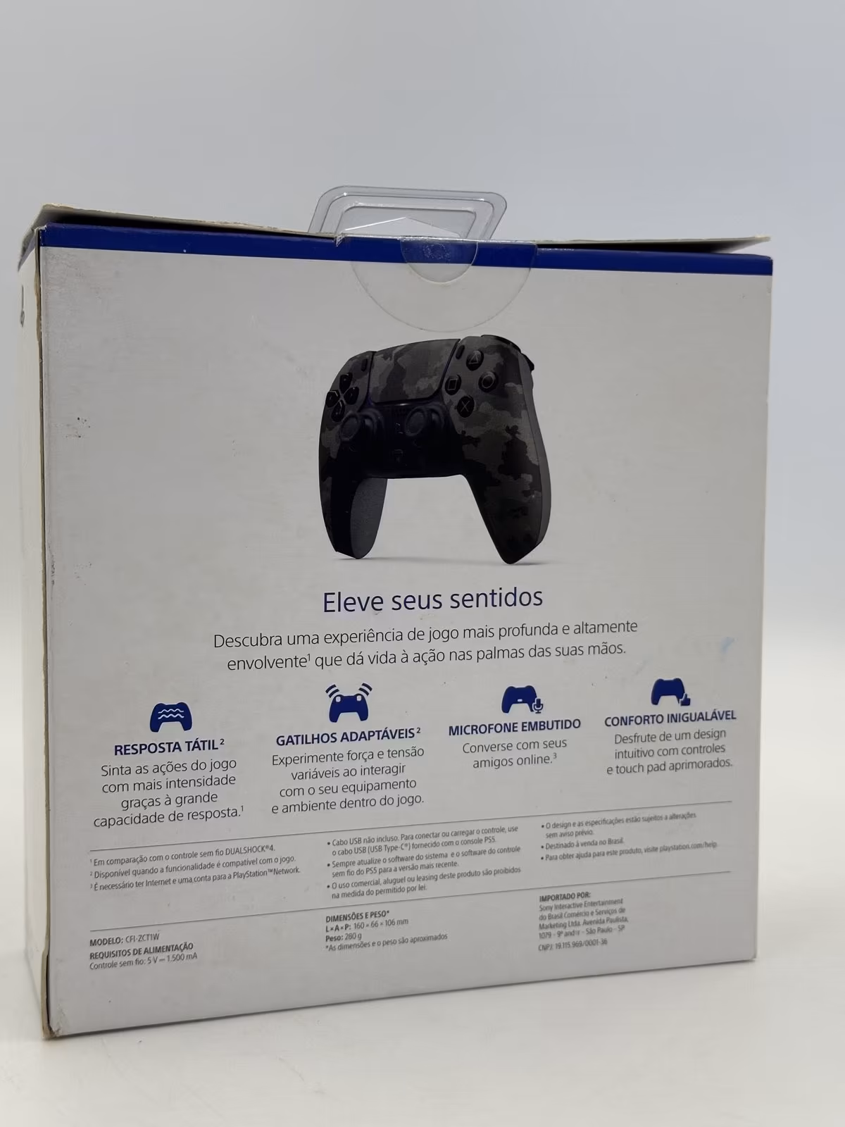 Controle DualSense Gray Camouflage PS5, foto real da unidade