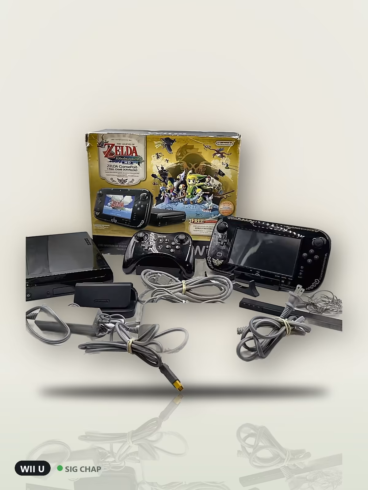 Console Wii U Deluxe Set The Legend of Zelda: The Wind Waker HD - Seminovo Completo, Nintendo Wii-U, foto real da unidade