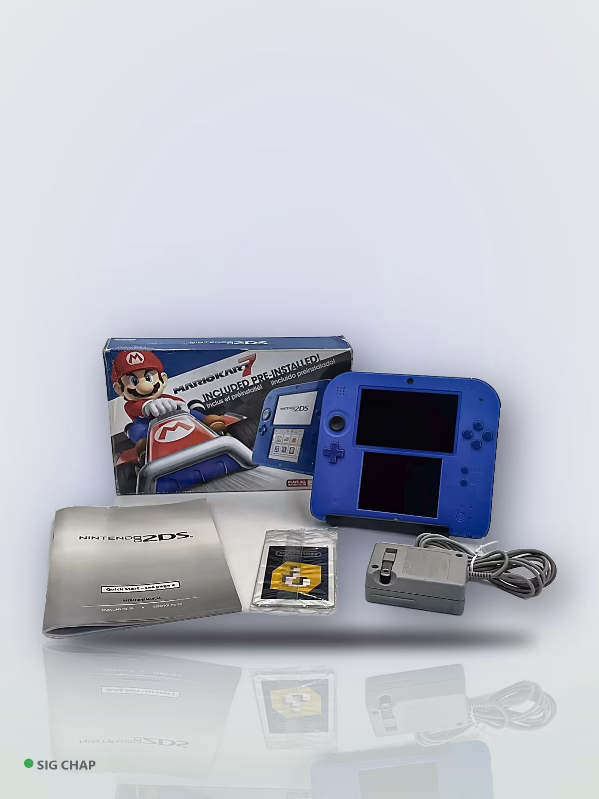 Nintendo 2DS + Mario Kart 7 Desbloqueado - Seminovo Completo, Portáteis, foto real da unidade