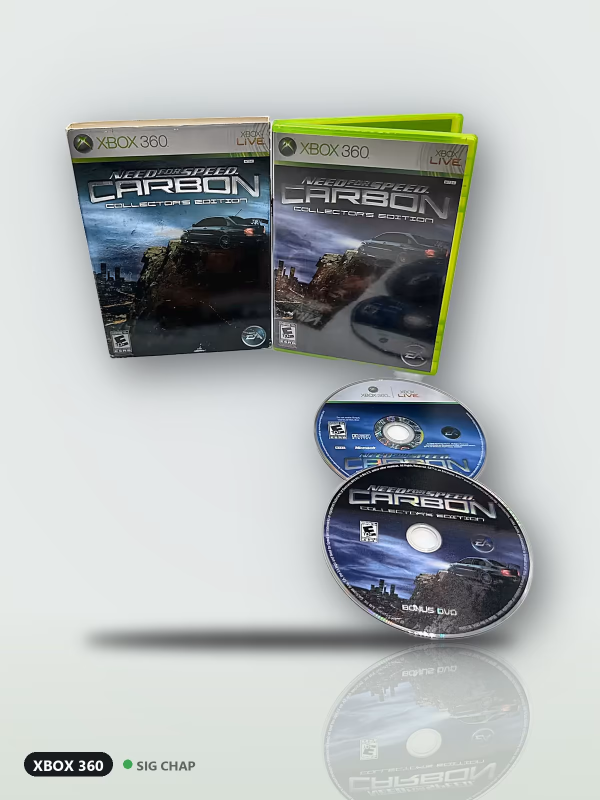 Need for Speed Carbon Collector's Edition - Seminovo Completo, Edições de Colecionador · Jogos de XBOX 360, foto real da unidade