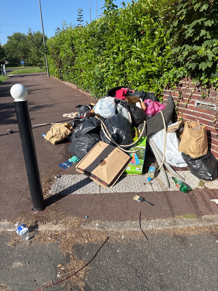 Signalement Dépôt sauvage de déchets trottoir