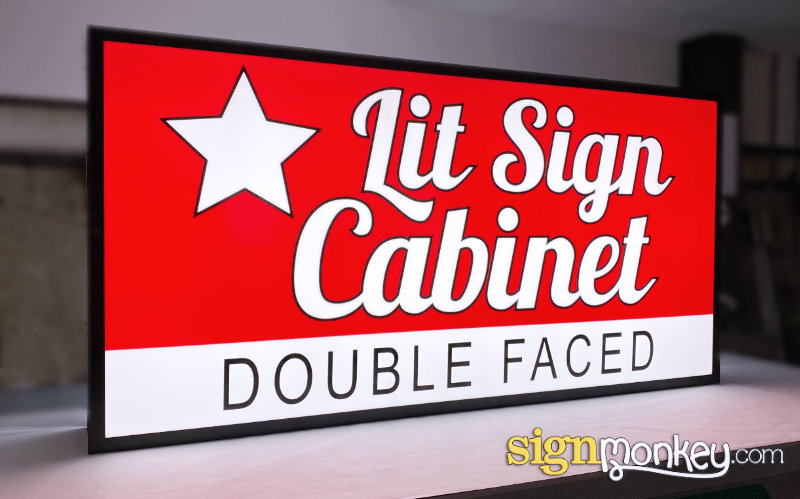 Double Face Shaped LED Lit Sign Cabinet Illumination & Power