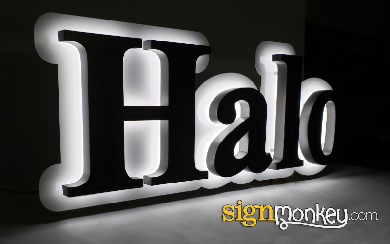 Halo Lit LED on Raceway Sign Construction