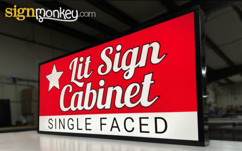 Lit Shaped Sign Cabinet Face