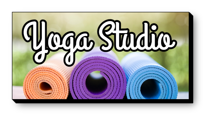 Yoga Studio Rectangle Lighted Sign with LEDs