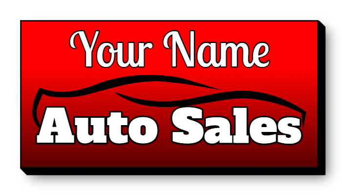 Auto Sales Customizable Self Contained Cabinet Logo Sign