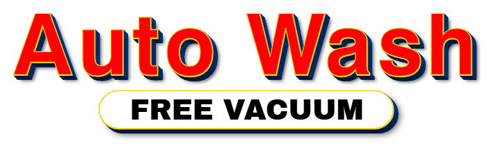 Auto Wash with Free Vacuum Lit Letter Sign with Logo Shape