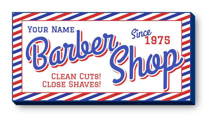 Barber Shop Lit cabinet sign with LED illumination