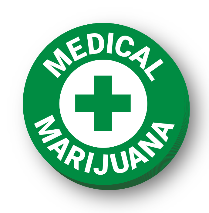 Medical Marijuana Round LED Lit Sign Green with white letters