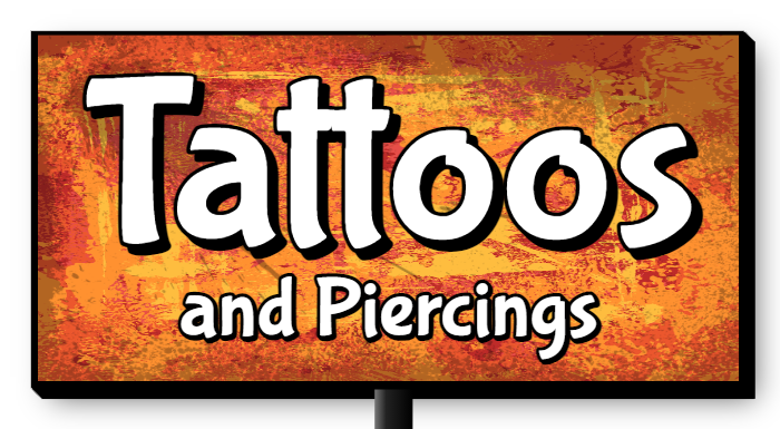 Double Face LED lit Tattoo pole sign