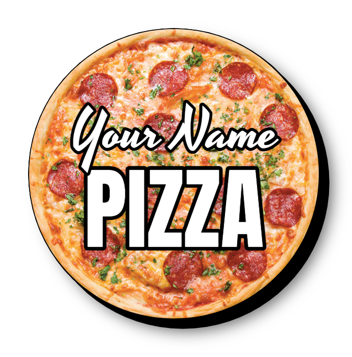 Pizza Self Contained LED Lit Round Shape Sign