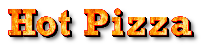 Hot Pizza LED Lit Channel Letters with Fire printed faces