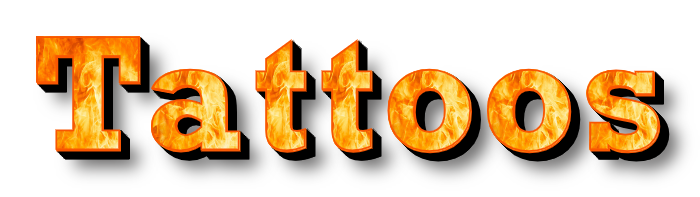 Tattoo Channel Letters with Fire Graphics