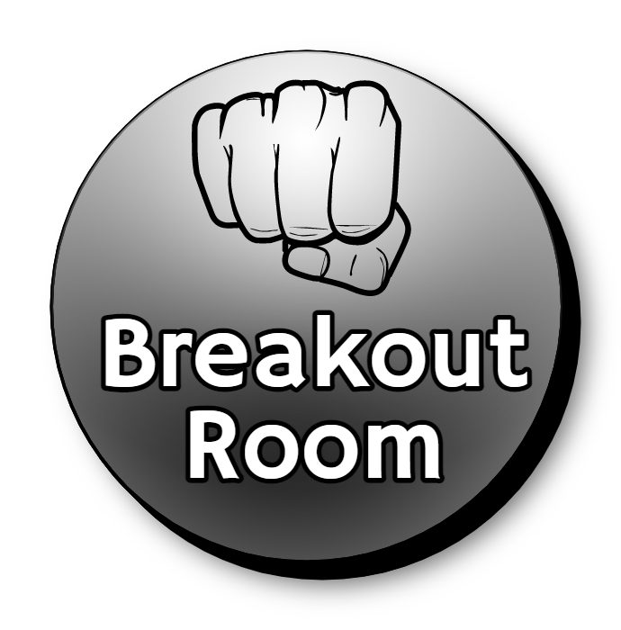 Self Contained LED Lit Breakout Room Round Sign