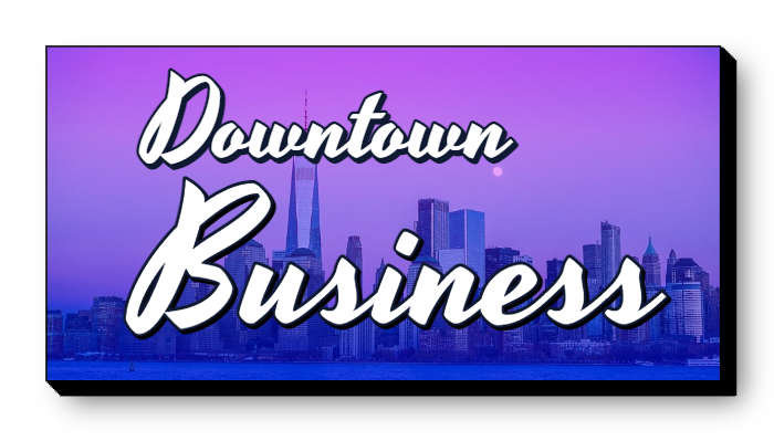 Downtown Business Rectangle Illuminated Cabinet Sign
