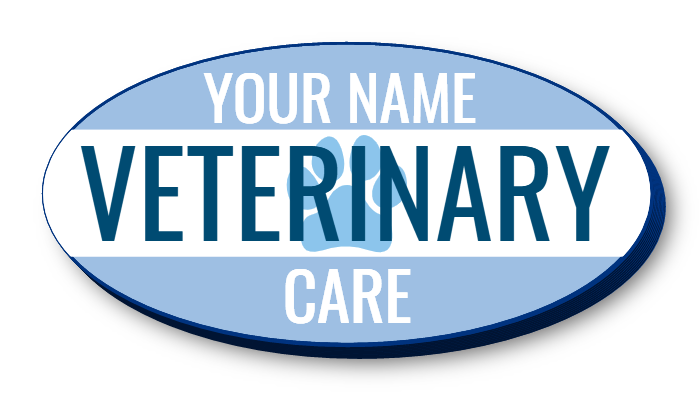 Self Contained Oval LED Lit Veterinary Care Sign