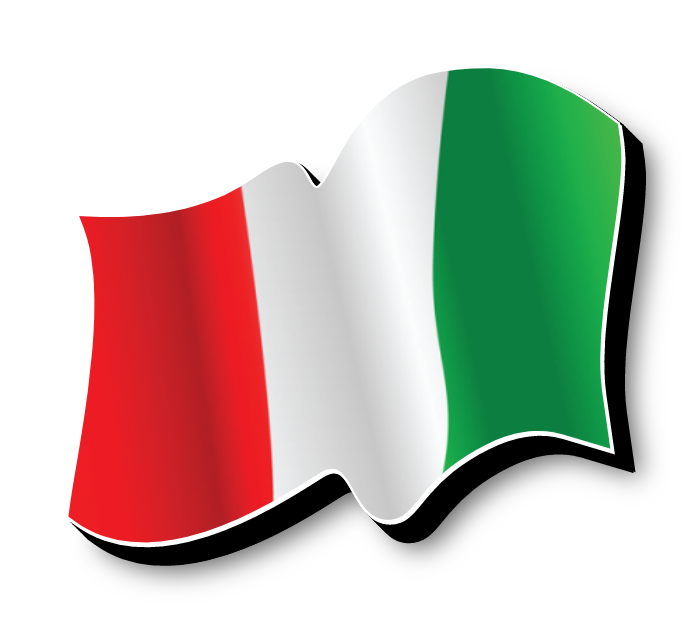 Left Facing Italian Flag Self Contained Sign lit with LEDs