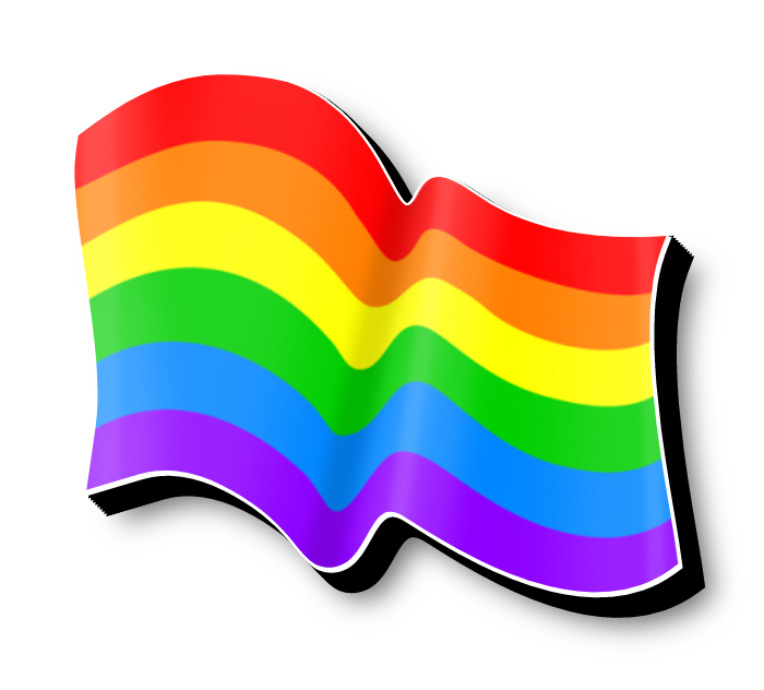 Rainbow Flag Self Contained Sign lit with LEDs