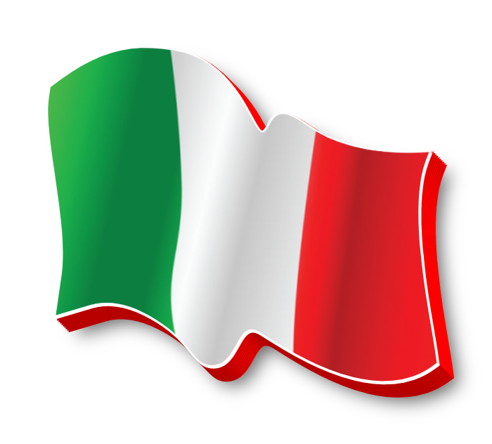 Italian Flag Self Contained Sign lit with LEDs