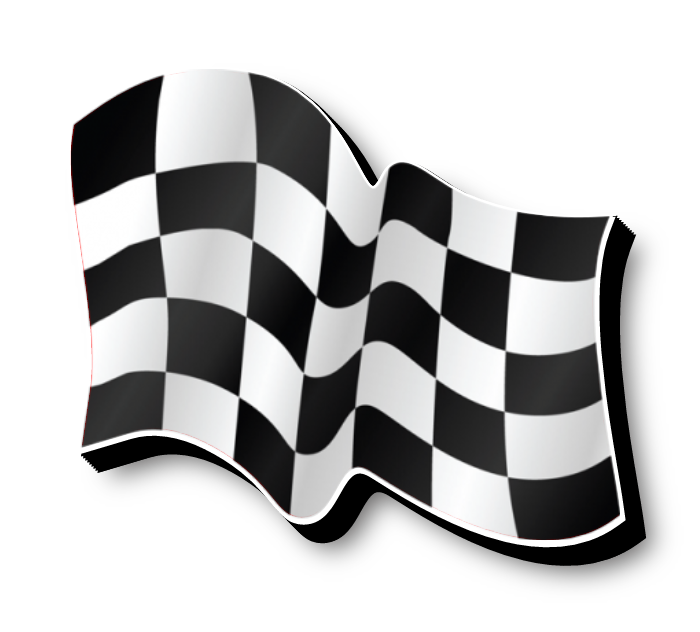 Checkered Flag Self Contained Sign lit with LEDs