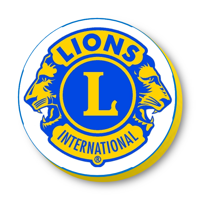 Self Contained Lions Club Round Sign lit with LEDs