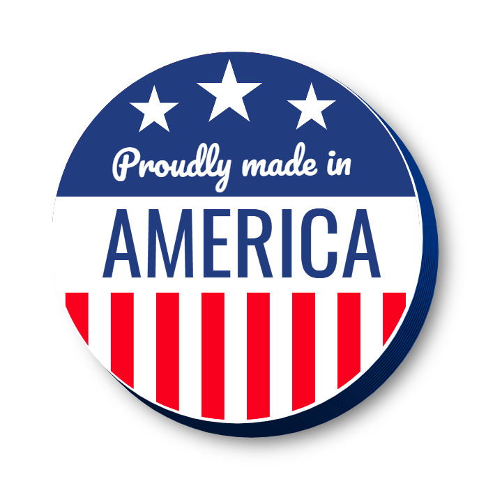 Self Contained Proudly Made in America sign lit with LEDs