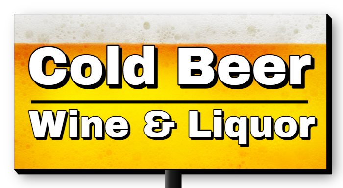 cold beer wine and liquor Double Face Squared Lit Cabinet