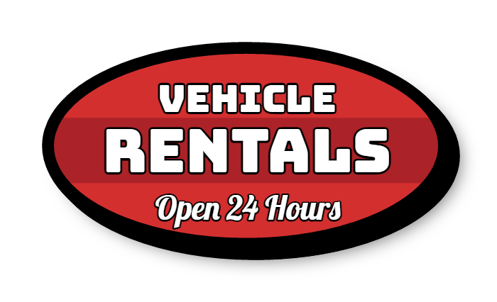 Vehicle Rentals Single Face Lit Shaped Cabinet Sign