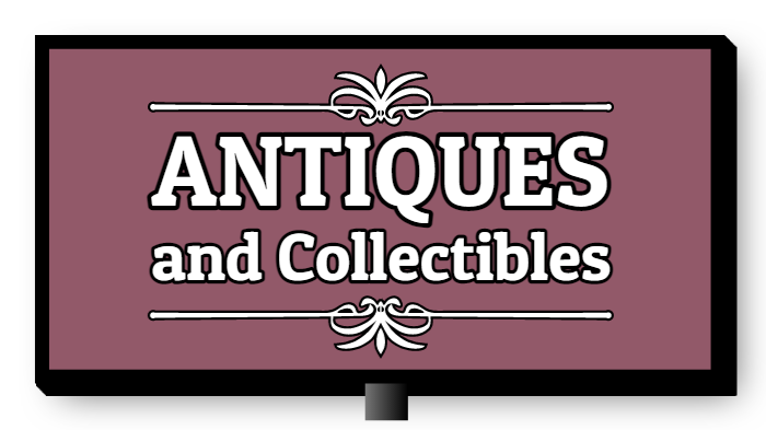 Antiques Double Faced Lit Cabinet Sign