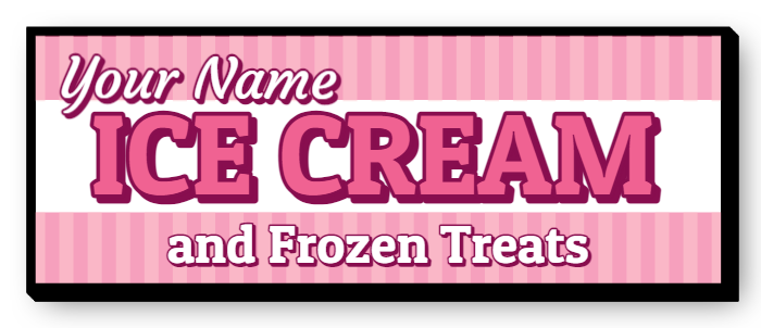 Ice Cream Single Sided Lit Cabinet Sign