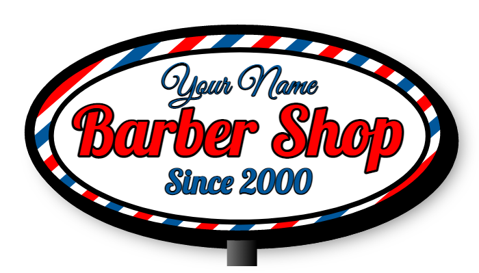 Barber Shop Double Face Lit Shaped Cabinet Sign