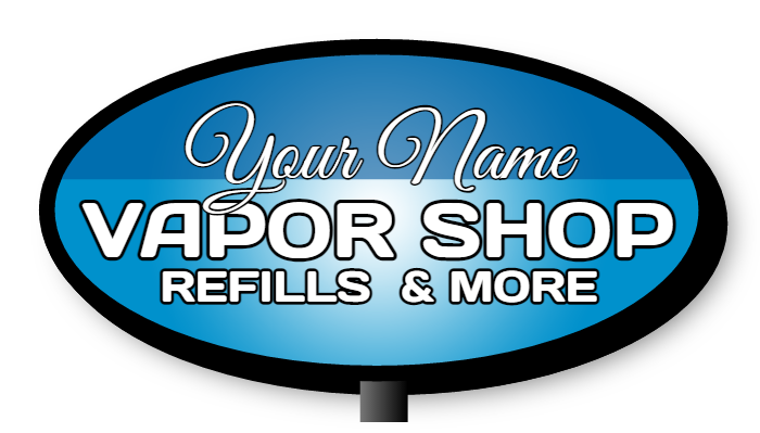 Vapor Shop Double Faced Lit Shaped Cabinet Sign