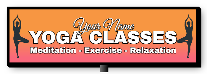 Yoga Classes Double Faced Lit Cabinet Sign