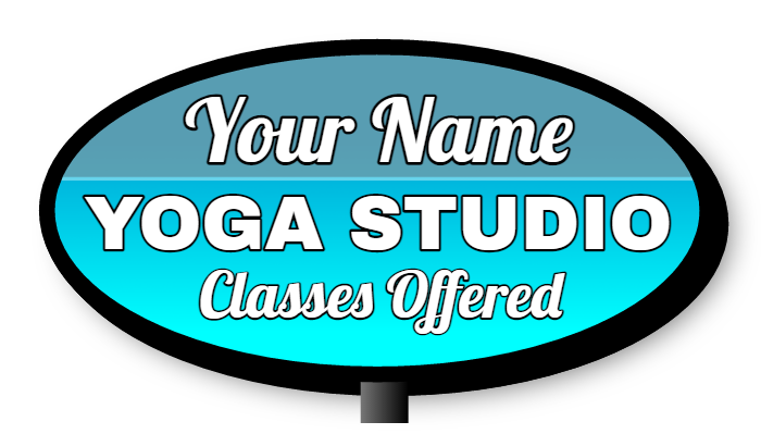 Yoga Studio Double Faced Lit Shaped Cabinet Sign