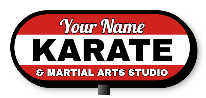 Karate Double Faced Lit Shaped Cabinet Sign