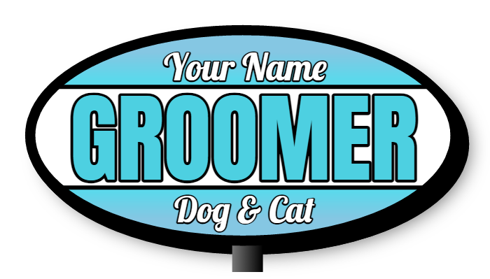 Groomer Double Faced Lit Shaped Cabinet Sign