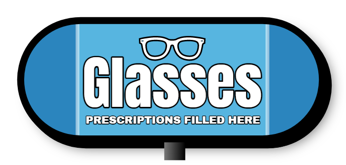 Glasses Double Faced Lit Shaped Cabinet Sign